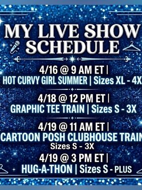 Zany’s Weekly Live Show Schedule!!! 💜💜💜💜